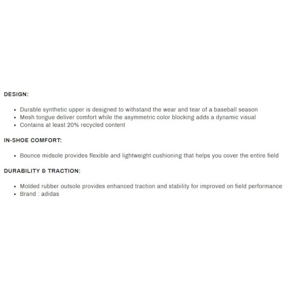 Adidas Adizero Impact MD Molded Baseball Cleats Shoes ID0963 Men's Size 10 NWT - Picture 11 of 13